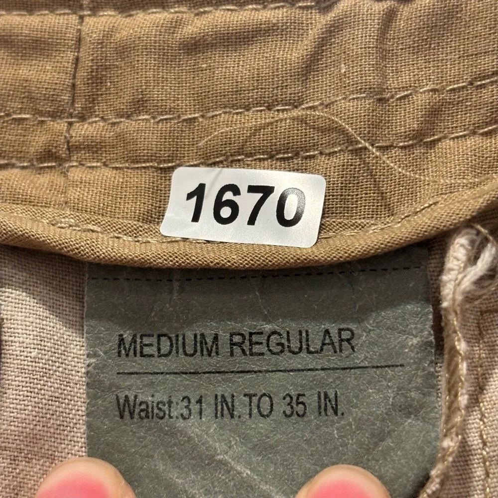 Military Style Mens Desert Camo Cargo Shorts Tan Brown Beige Size 34
